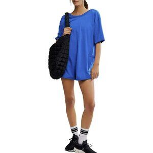 Free People Hot Shot Romper Electric Shock Blue Size Small NWT